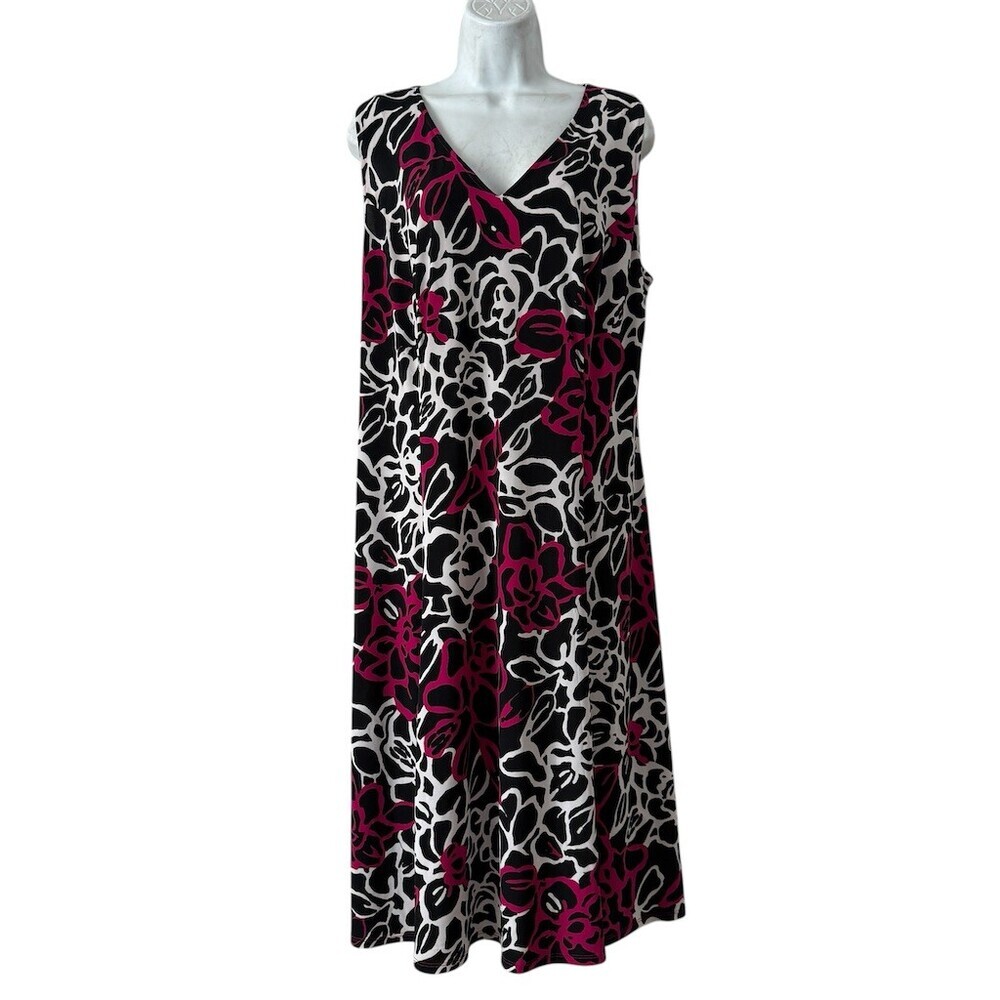 Julian Taylor New York Dress Womens 14W Sleeveless V-Neck Maxi Floral